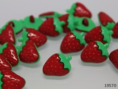 Knoflík jahoda větší, 1ks