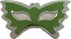 Škraboška -párty,karneval,STŘÍBRNÁ/ZELENÁ