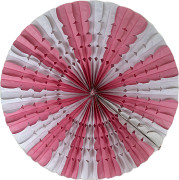 Karnevalová /svatební rozeta 50cm,skládací 50cm BÍLÁ/RŮŽOVÁ