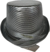 Klobouk Cylindr hadí vzor stříbrná