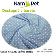KUPONY Č.422-Látka bavlna ,sv.modrá puntík,70/140cm
