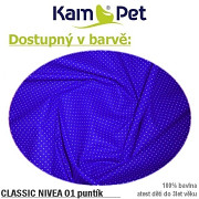 KUPONY Č.426-Látka bavlna ,tm.modrý puntík,90/90