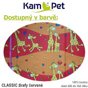 KUPONY Č 282-Látka bavlna oranžová žirafa,120/60cm 