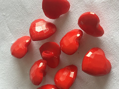 ČERVENÁ srdíčka-knoflíky, á 1ks nebo balení 10ks  